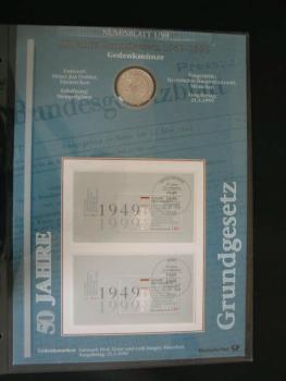 Numisblatt 1/1999 mit Gedenkmünze 10 DM 50 Jahre Grundgesetz
