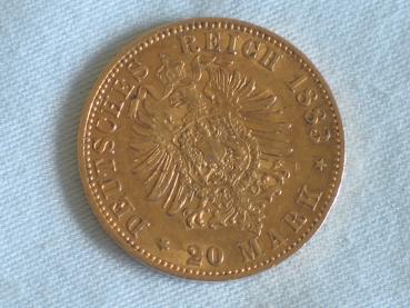 20 Mark "Wilhelm von Preussen", Reichsgold, Goldmark, Deutsches Reich, 900er Gold, Berlin