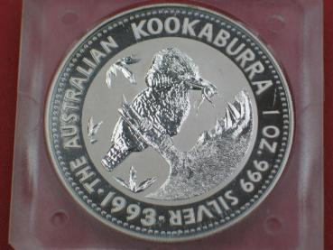 1oz Kookaburra 1993, 1 Dollar, Australien, Feinsilber 999
