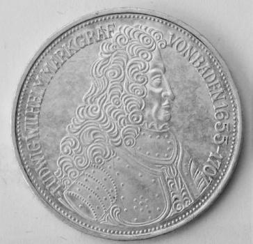 5 DM Gedenkmünze "Ludwig Wilhelm Markgraf von Baden" aus 625er Silber 1955