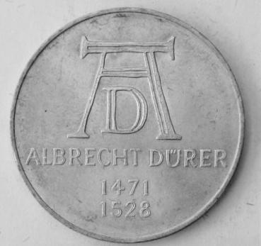 5 DM Gedenkmünze "500. Geburtstag von Albrecht Dürer" aus 625er Silber 1971