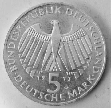 5 DM Gedenkmünze "125. Jahrestag d. Frankfurter Nationalversammlung" aus 625er Silber