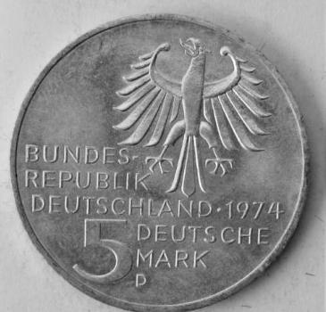 Preview: 5 DM Gedenkmünze "250. Geburtstag von Immanuel Kant" aus 625er Silber 1974