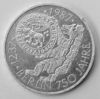 10 DM Gedenkmünze "750-Jahr-Feier Berlins" aus 625er Silber 1987