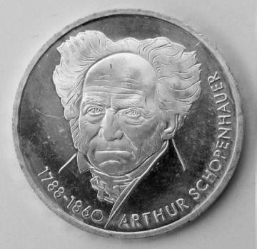 10 DM Gedenkmünze "200. Geburtstag von Arthur Schopenhauer" aus 625er Silber 1988