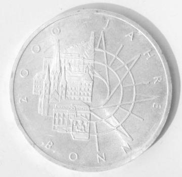 10 DM Gedenkmünze "2.000 Jahre Bonn" aus 625er Silber 1989