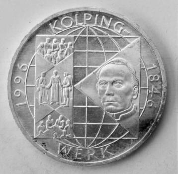 10 DM Gedenkmünze "150 Jahre Kolpingwerk / Das Lebenswerk von Adolph Kolping" 1996