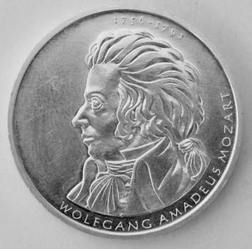 10 EUR Gedenkmünze "250. Geburtstag Wolfgang Amadeus Mozart", Feinsilber 16,65g