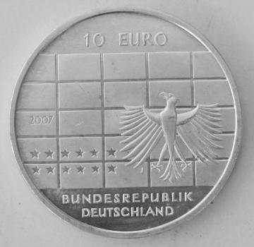 10 EUR Gedenkmünze "50 Jahre Deutsche Bundesbank" aus 925er Sterlingsilber
