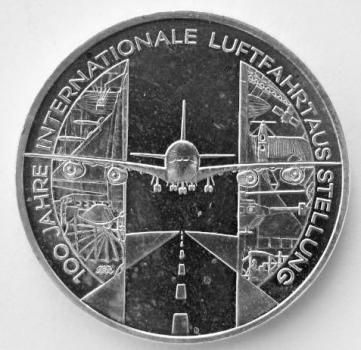 10 EUR Gedenkmünze "100 Jahre Internationale Luftfahrtausstellung" aus 925er Silber