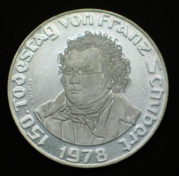 50 Schilling "150. Todestag von Franz Schubert" 1978 Österreich 640er Silbermünze