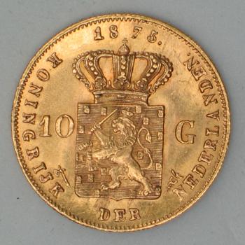 10 Gulden "Willem de Derde" 1875 Niederlande 900er Gold