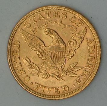 5$ US "Liberty Head" 1895 "Half Eagle" USA 900er Gold