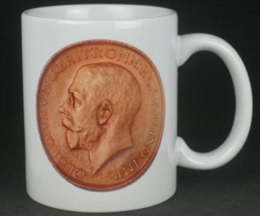 "Sovereign Georg V" Kaffeebecher delgrey, 11 fl oz. Keramik weiß