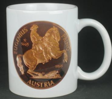 "Princ Eugenius V-Ducat" Aureus Magnus Kaffeebecher delgrey, 11 fl oz. Keramik weiß