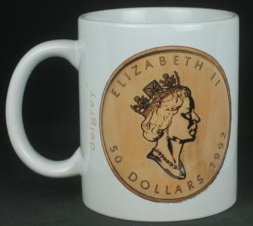 "Maple Leaf" Kaffeebecher delgrey, 11 fl oz. Keramik weiß