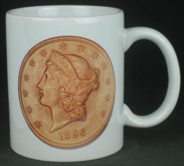 "Liberty Head" Kaffeebecher delgrey, 11 fl oz. Keramik weiß