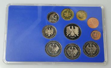 Preview: Kursmünzsatz DM 1981 J -Hamburgische Münze- 1 Pfg bis 5,- DM in polierter Platte PP