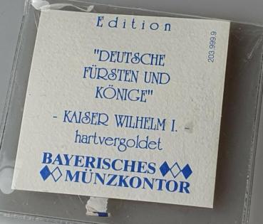 Preview: Medaille Kaiser "Wilhelm I" vergoldet von Bayerisches Münzkontor