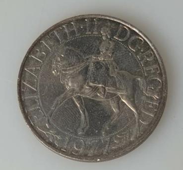 25 Pence 1977, Silberjubiläum 25 Jahre Regierungszeit, Großbritannien, CuNi