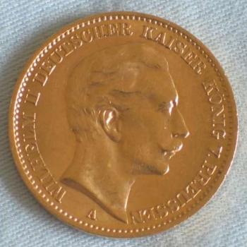 20 Mark "Wilhelm II", Reichsgold, Goldmark 1912, Deutsches Reich, 900er Gold, Berlin