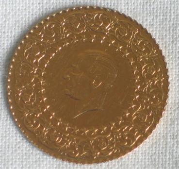 25 Piaster "Atatürk" , ~1992, 917er Gold