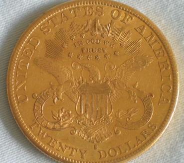 20$ US "Liberty Head" 1893" "Double Eagle" USA 900er Gold, San Francisco