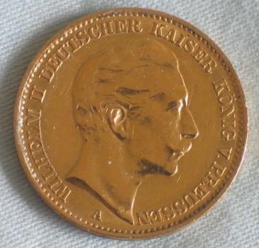 20 Mark "Wilhelm II", Reichsgold, Goldmark 1911, Deutsches Reich, 900er Gold, Berlin