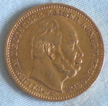 20 Mark "Wilhelm von Preussen", Reichsgold, Goldmark 1883, Deutsches Reich, 900er Gold, Berlin