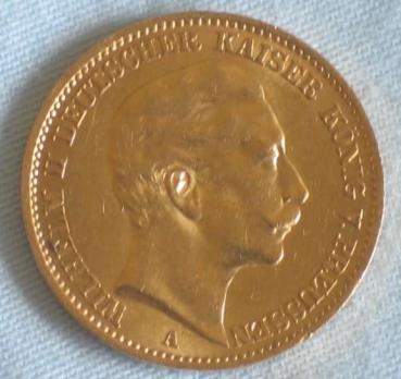 20 Mark "Wilhelm II", Reichsgold, Goldmark 1912, Deutsches Reich, 900er Gold, Berlin