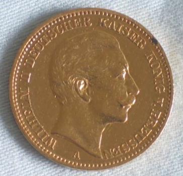 20 Mark "Wilhelm II", Reichsgold, Goldmark 1900, Deutsches Reich, 900er Gold, Berlin