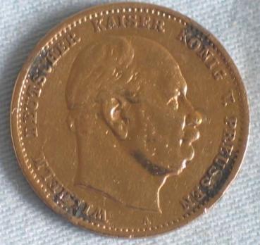 20 Mark "Wilhelm von Preussen", Reichsgold, Goldmark 1878, Deutsches Reich, 900er Gold, Berlin