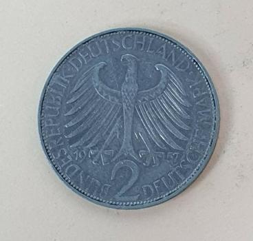 2 DM 1957 D  -Max Planck- Bundesrepublik Deutschland