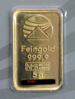 5 Gramm Goldbarren "PIM" 999,9 Feingold im Blister