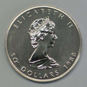 Preview: 1 oz "Maple Leaf" 1988, Platin 999,5, Kanada