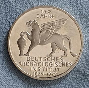 5 DM Gedenkmünze "150 Jahre Deutsches Archäologisches Institut" aus 625er Silber 1979, Feinsilber: 7,0g