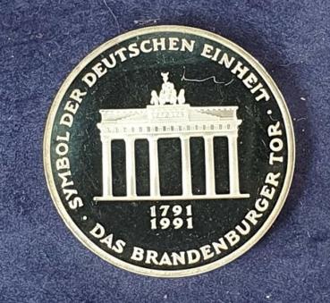 10 DM Gedenkmünze "200 Jahre Brandenburger Tor" aus 625er Silber 1991
