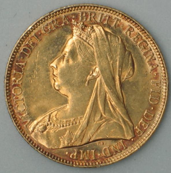 Sovereign "Victoria" 1898, "Schleier", Großbritannien, 916,7 Gold, Melbourne
