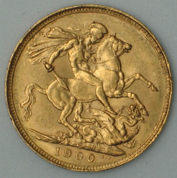 Sovereign "Victoria" 1900, "Schleier", Großbritannien, 916,7 Gold, Perth