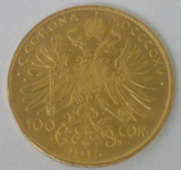 100 Kronen 1915 Österreich "Kaiser Franz-Josef I", 900er Gold