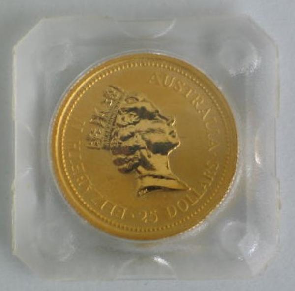 Australian Känguru 1/4 oz (Unze) 1990, Australian Kangaroo, Anlagemünze, 999,9 Feingold in OVP
