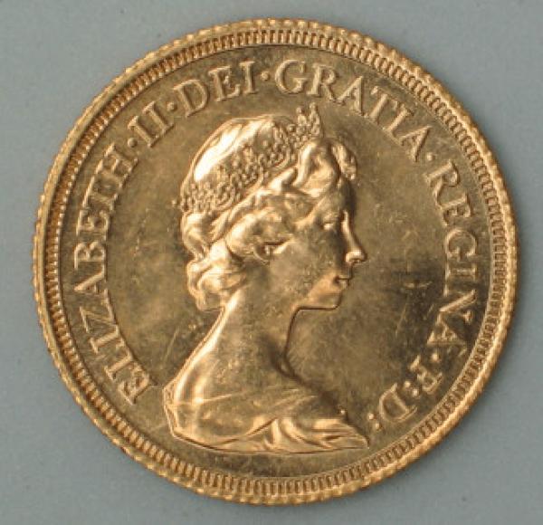 Sovereign "Elisabeth II" 1979, "Diadem", Großbritannien, 916,7 Gold, London
