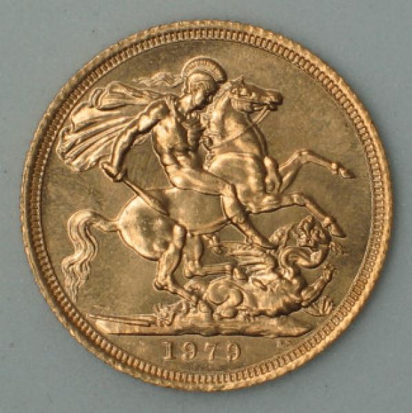 Sovereign "Elisabeth II" 1979, "Diadem", Großbritannien, 916,7 Gold, London