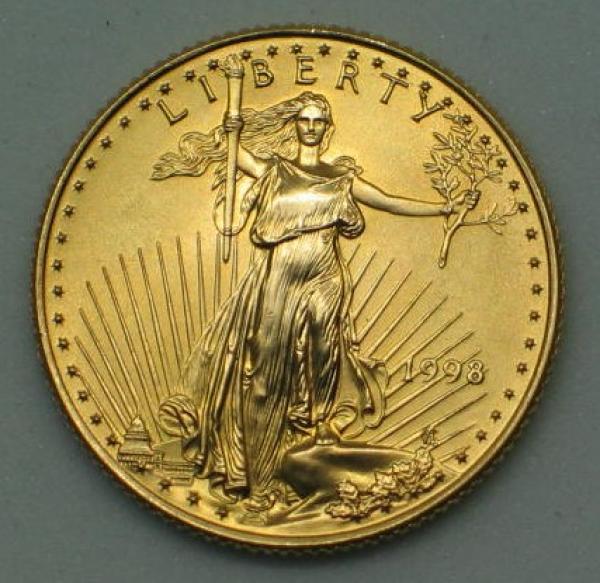 10$ US "American Eagle - Liberty Walking" 1998 USA 1/4 oz Gold
