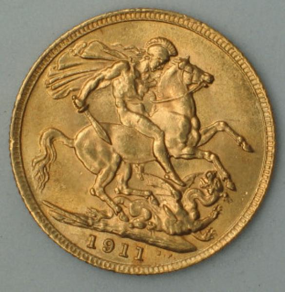 Sovereign "Georg V" 1911, Großbritannien, 916,7 Gold, London