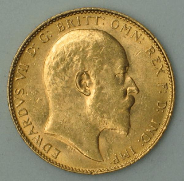 Sovereign "Edward VII" 1910, Großbritannien, 916,7 Gold, London