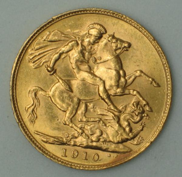 Sovereign "Edward VII" 1910, Großbritannien, 916,7 Gold, London