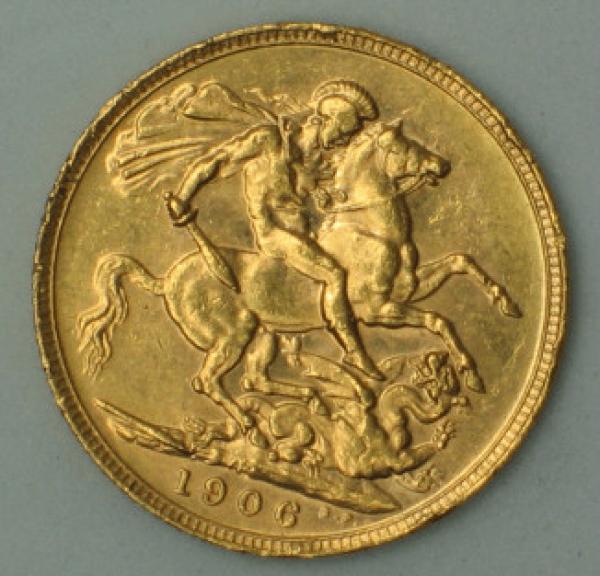 Sovereign "Edward VII" 1906, Großbritannien, 916,7 Gold, Perth
