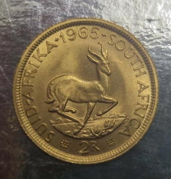 2 Rand 1965, Südafrika, 916,7 Gold