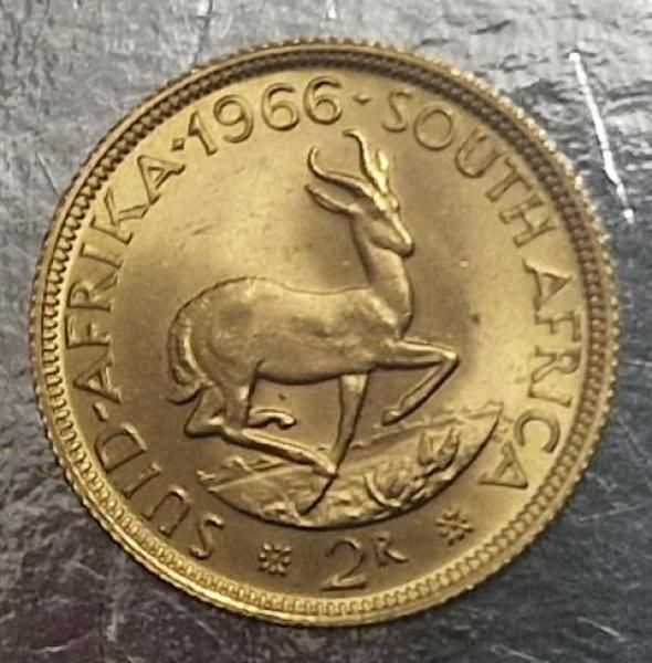 2 Rand 1966, Südafrika, 916,7 Gold